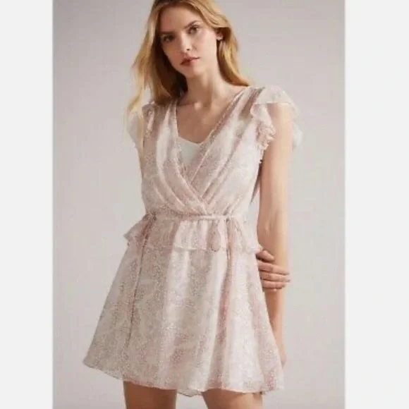 Ted Baker Evelyna Printed Texture Mini Dress Ted size 3/ US 6/8 - Picture 1 of 14